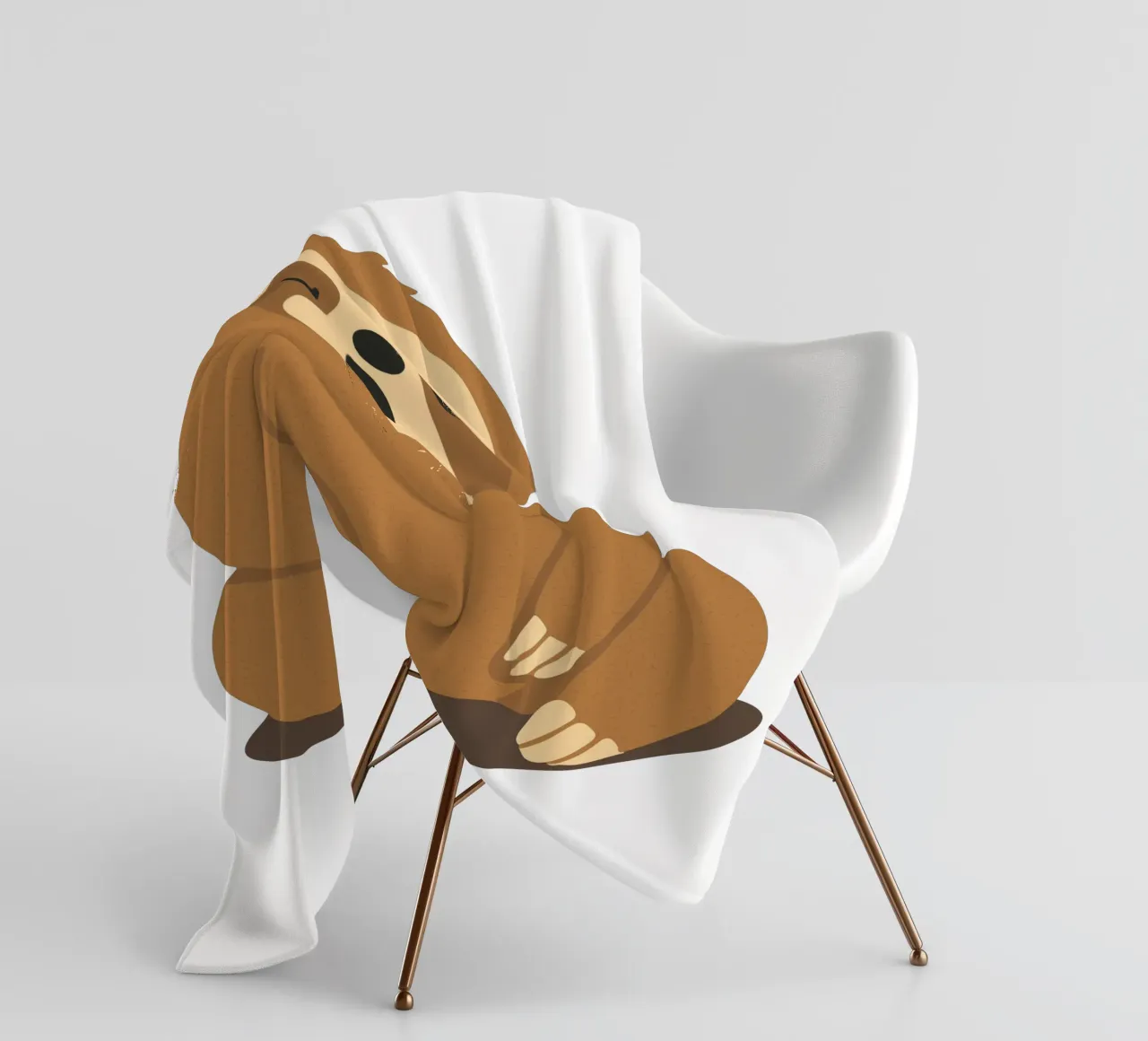 yawning sloth - pure peace and relaxation fleece blanket by namosh