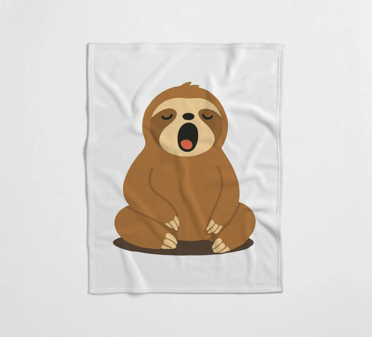 yawning sloth - pure peace and relaxation fleece blanket by namosh