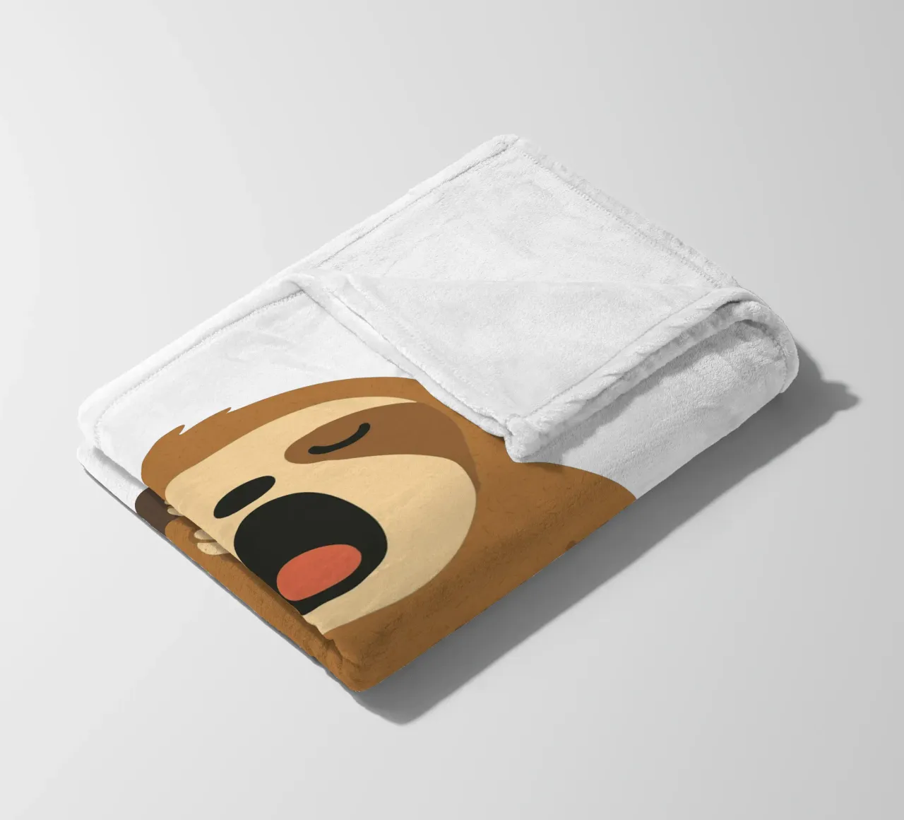 yawning sloth - pure peace and relaxation fleece blanket by namosh
