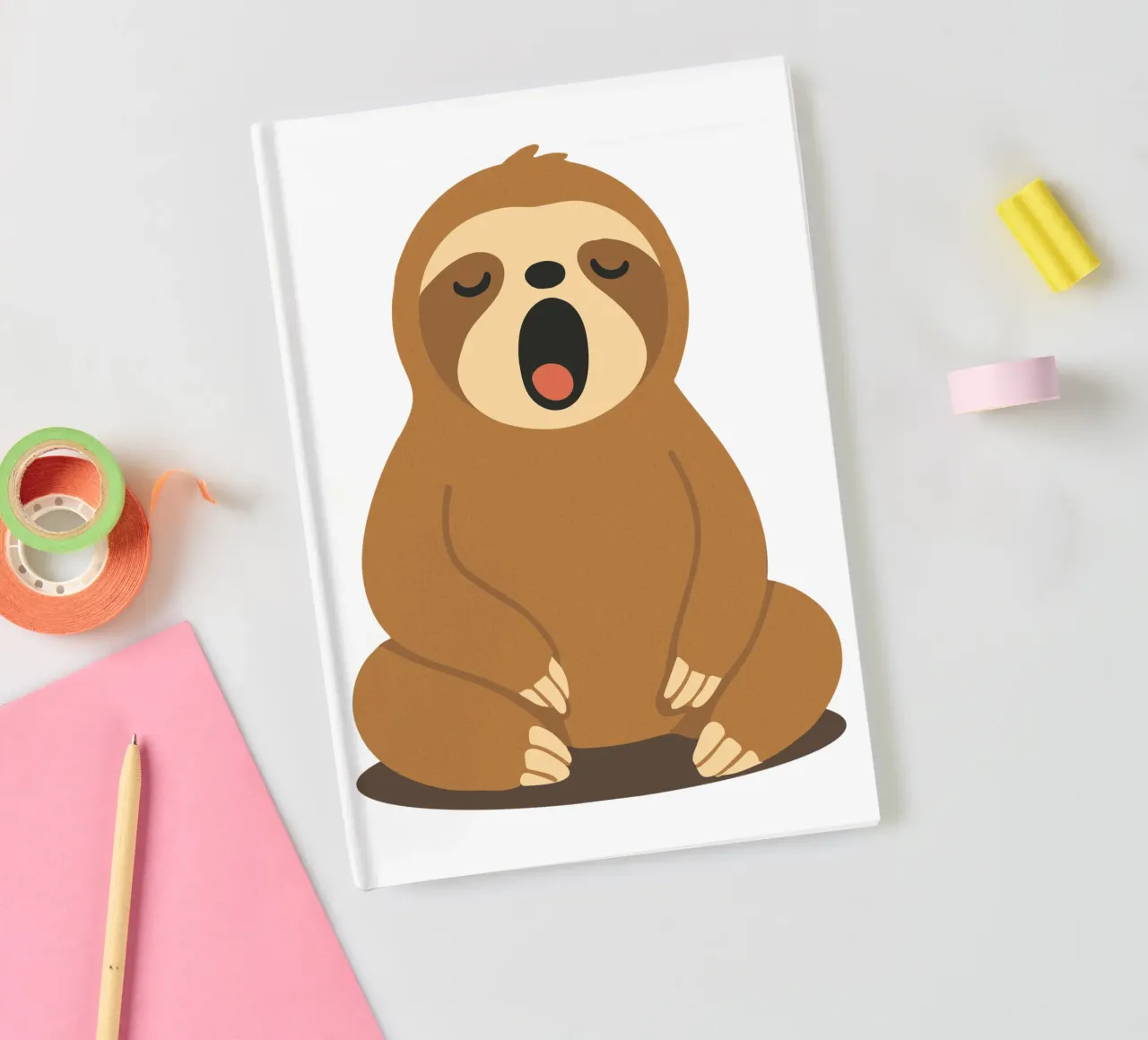 yawning sloth - pure peace and relaxation notebook by namosh