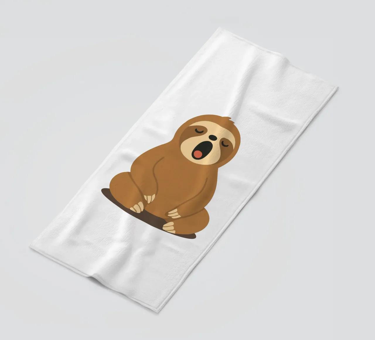 yawning sloth - pure peace and relaxation beach towel by namosh
