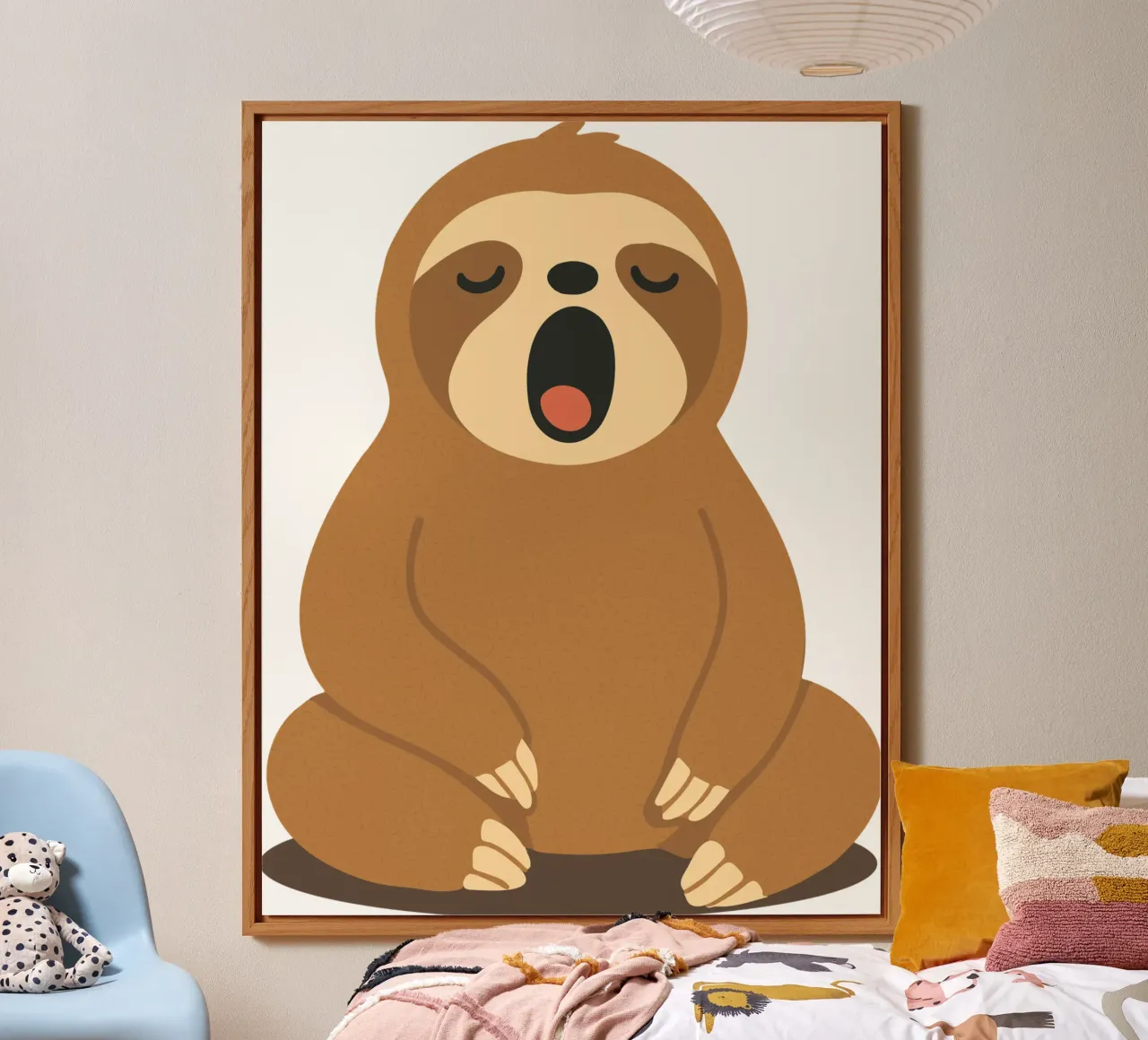 yawning sloth - pure peace and relaxation alu-dibond by namosh