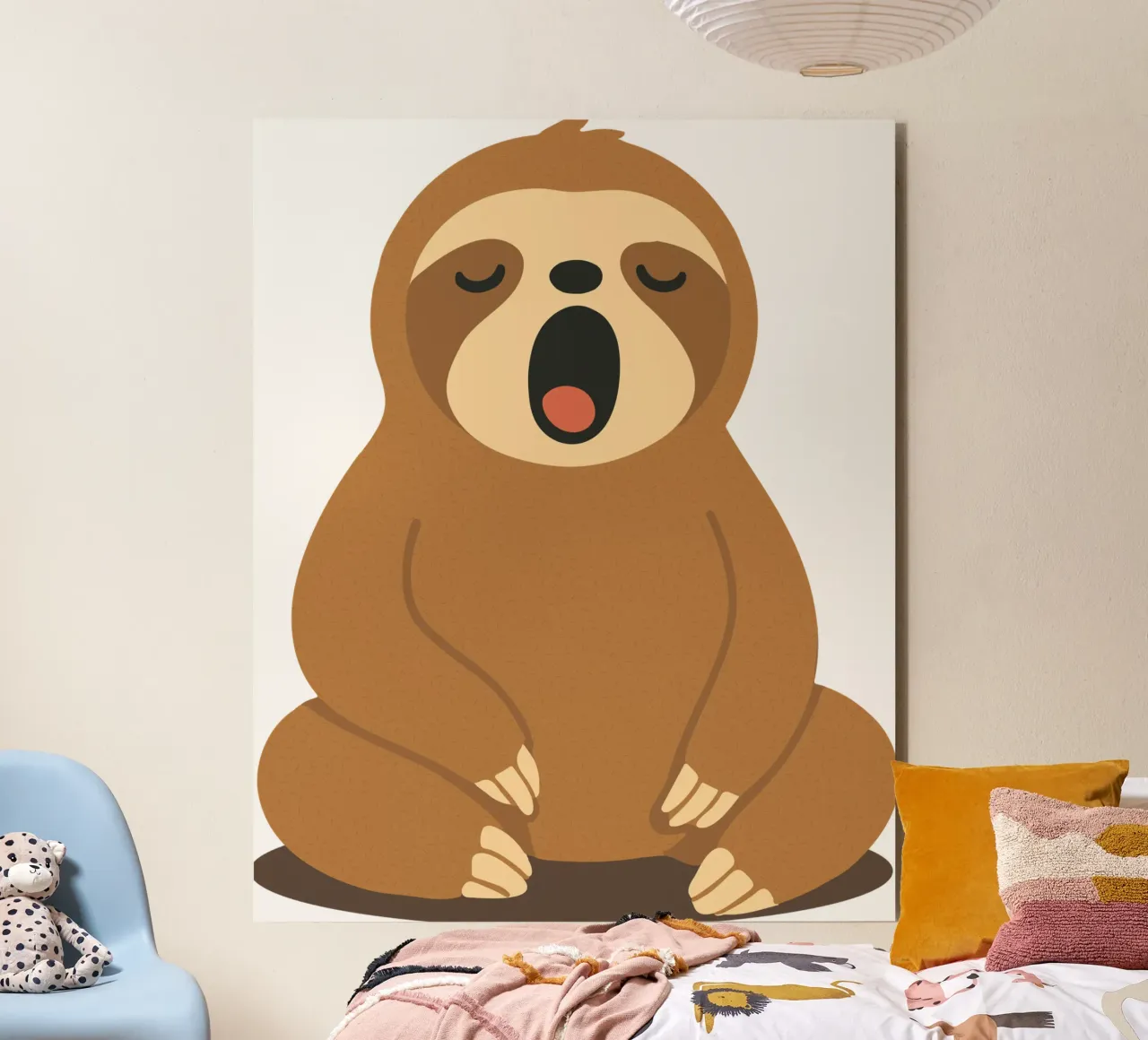 yawning sloth - pure peace and relaxation alu-dibond by namosh