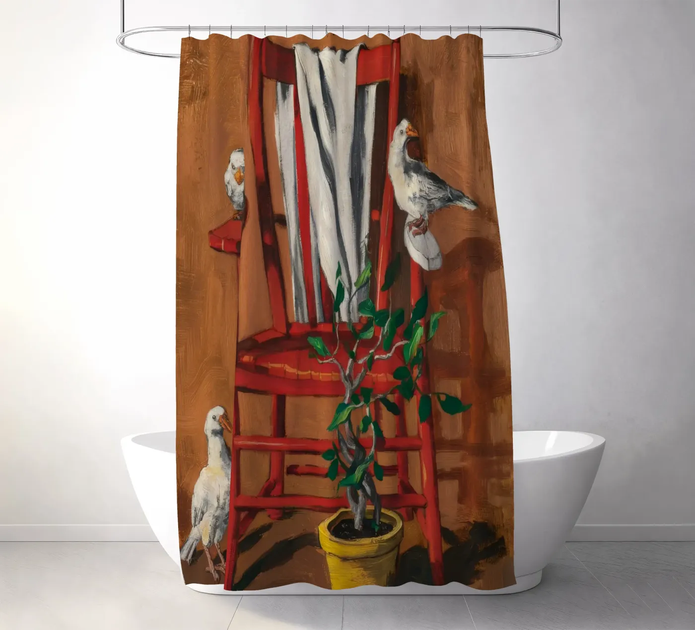 Rustikale Sitzstange Duschvorhang von Ebony Carpenter