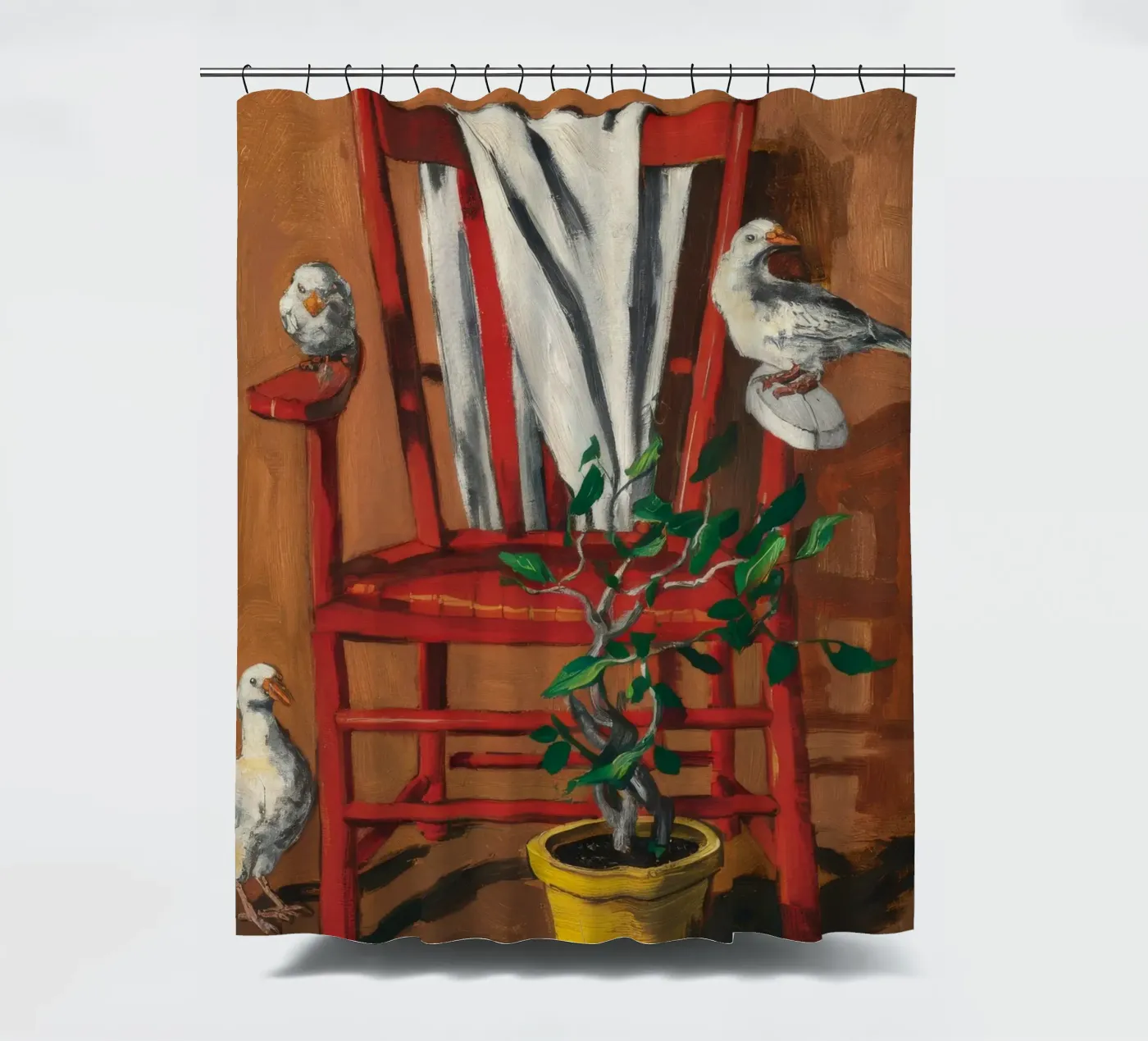 Rustikale Sitzstange Duschvorhang von Ebony Carpenter