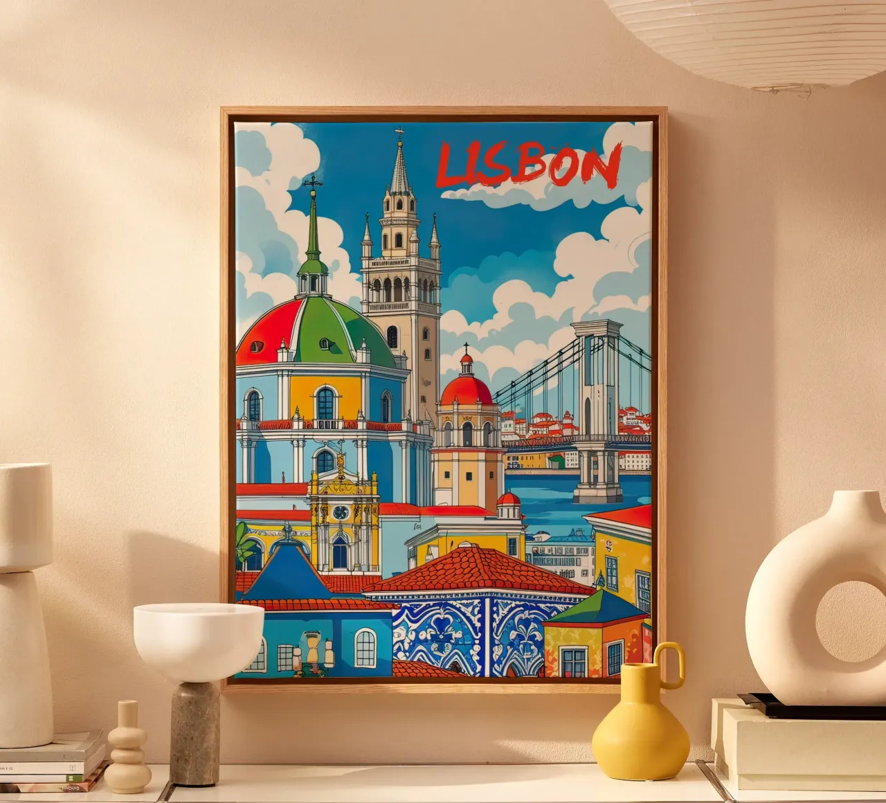 Lisbona tela con Cornice a cassetta da 🎁 ARTVI-SHOP
