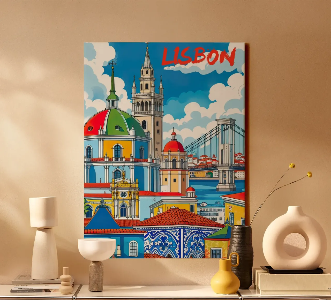 Lisbona tela con Cornice a cassetta da 🎁 ARTVI-SHOP