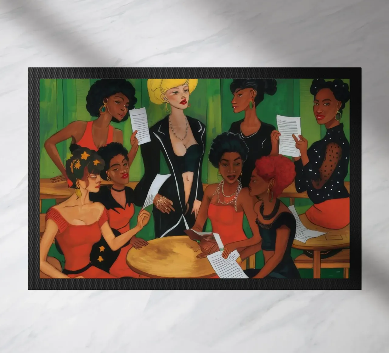 Communal Creativity doormat by Ebony Carpenter