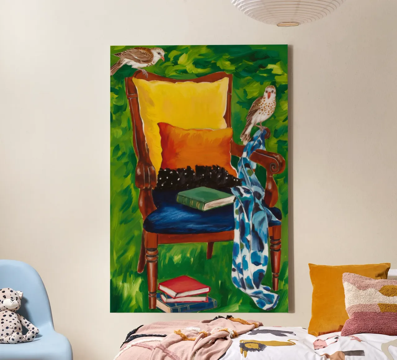 Contemplative Artistic Reflection canvas with Floater frame by Ebony Carpenter