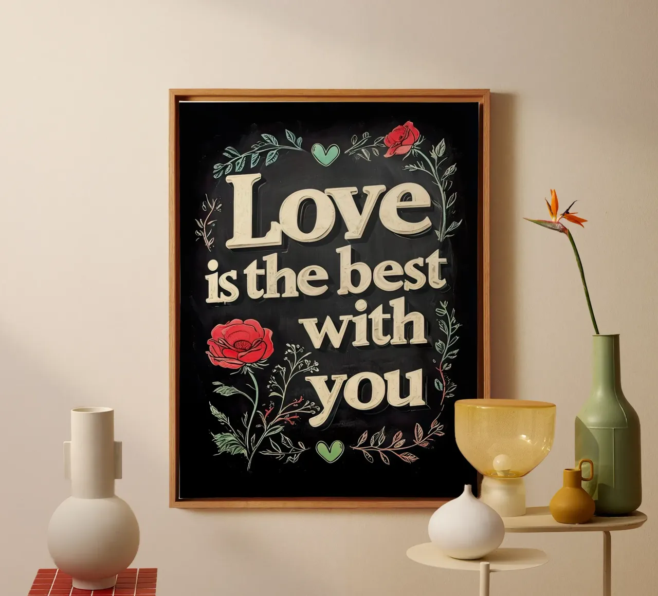 L'amore è migliore con te tela con Cornice a cassetta da 🎁 ARTVI-SHOP