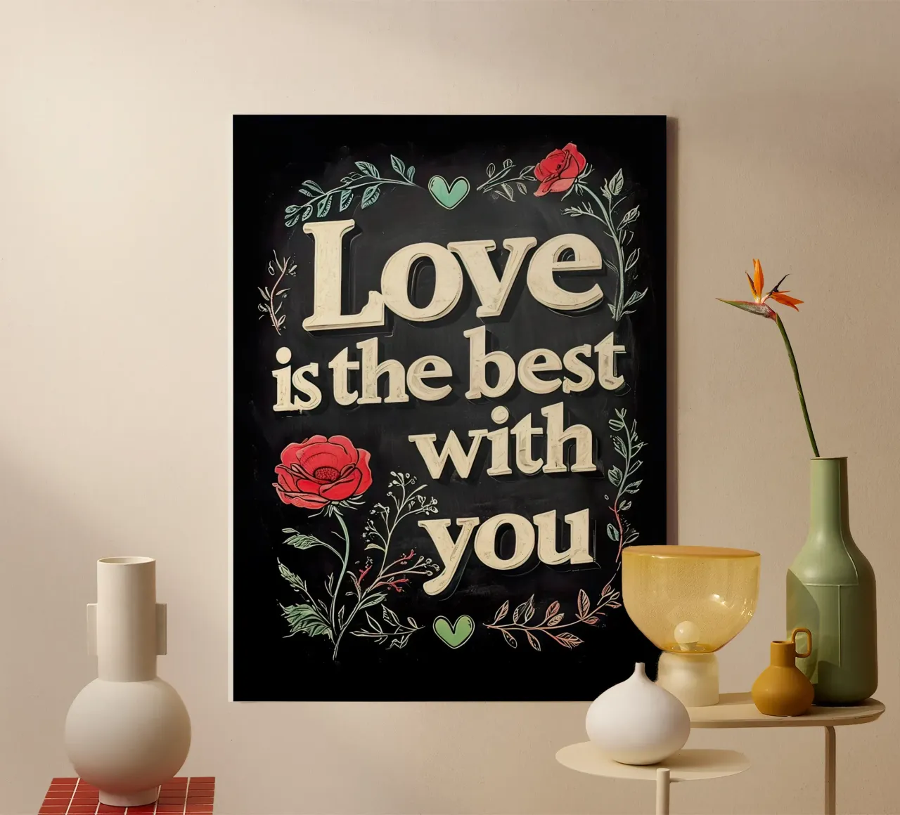 L'amore è migliore con te tela con Cornice a cassetta da 🎁 ARTVI-SHOP