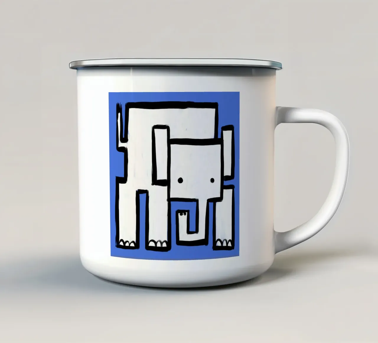 Elefante tazza in smalto da Johannes Lott Illustration