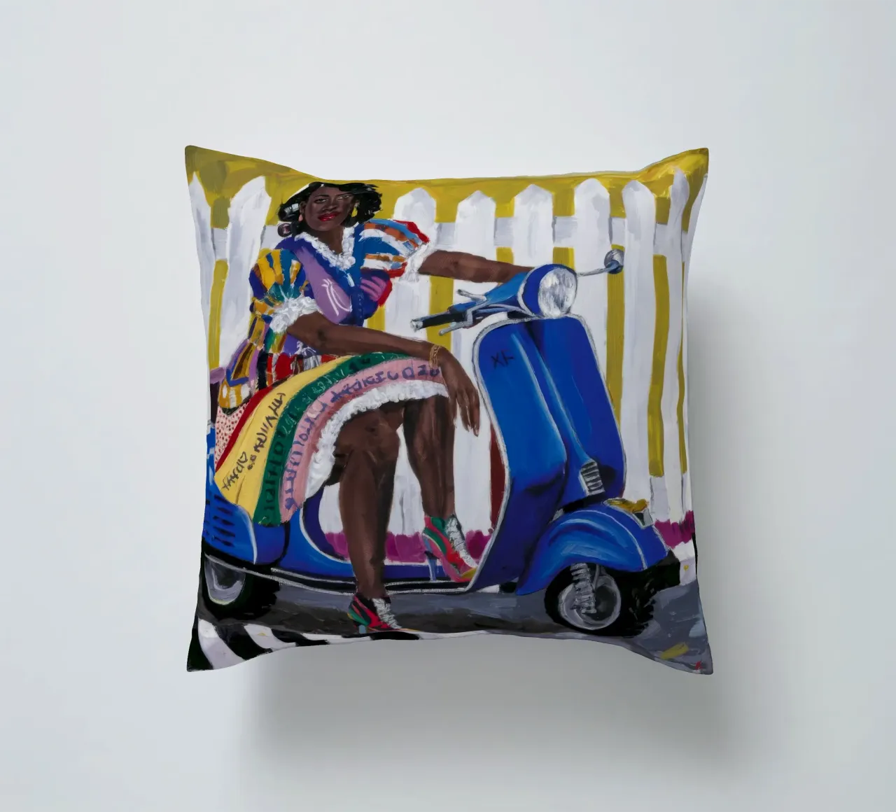 Joyful Artistic Harvest decorative cushion by Ebony Carpenter