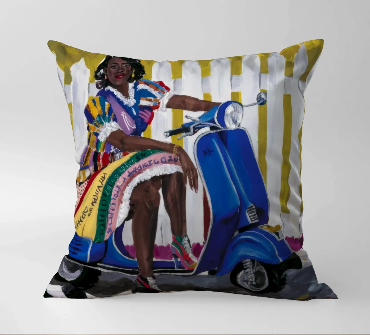 Joyful Artistic Harvest decorative cushion by Ebony Carpenter