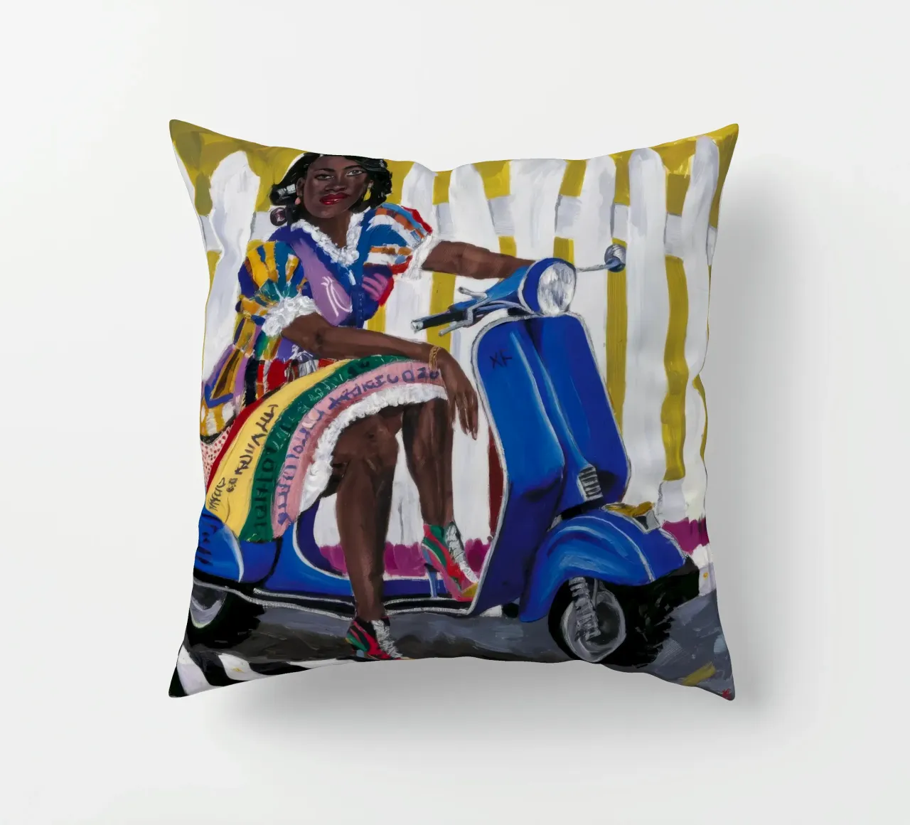 Joyful Artistic Harvest decorative cushion by Ebony Carpenter