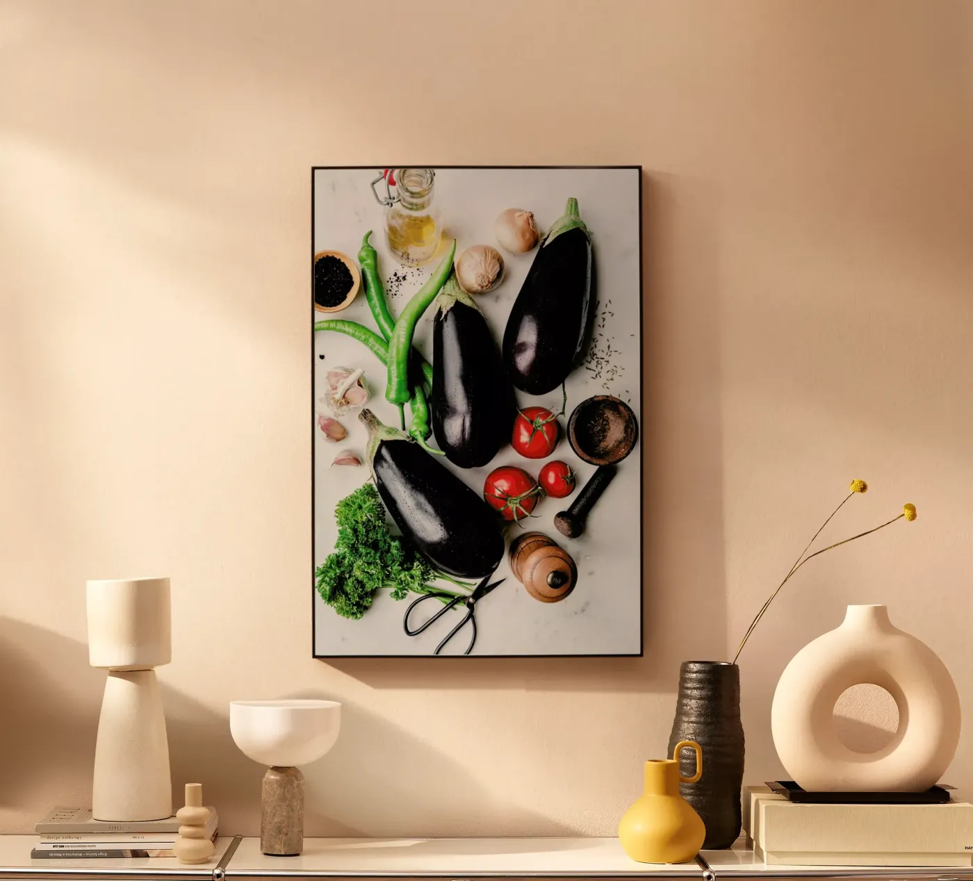 Auberginen acryl van Eat this