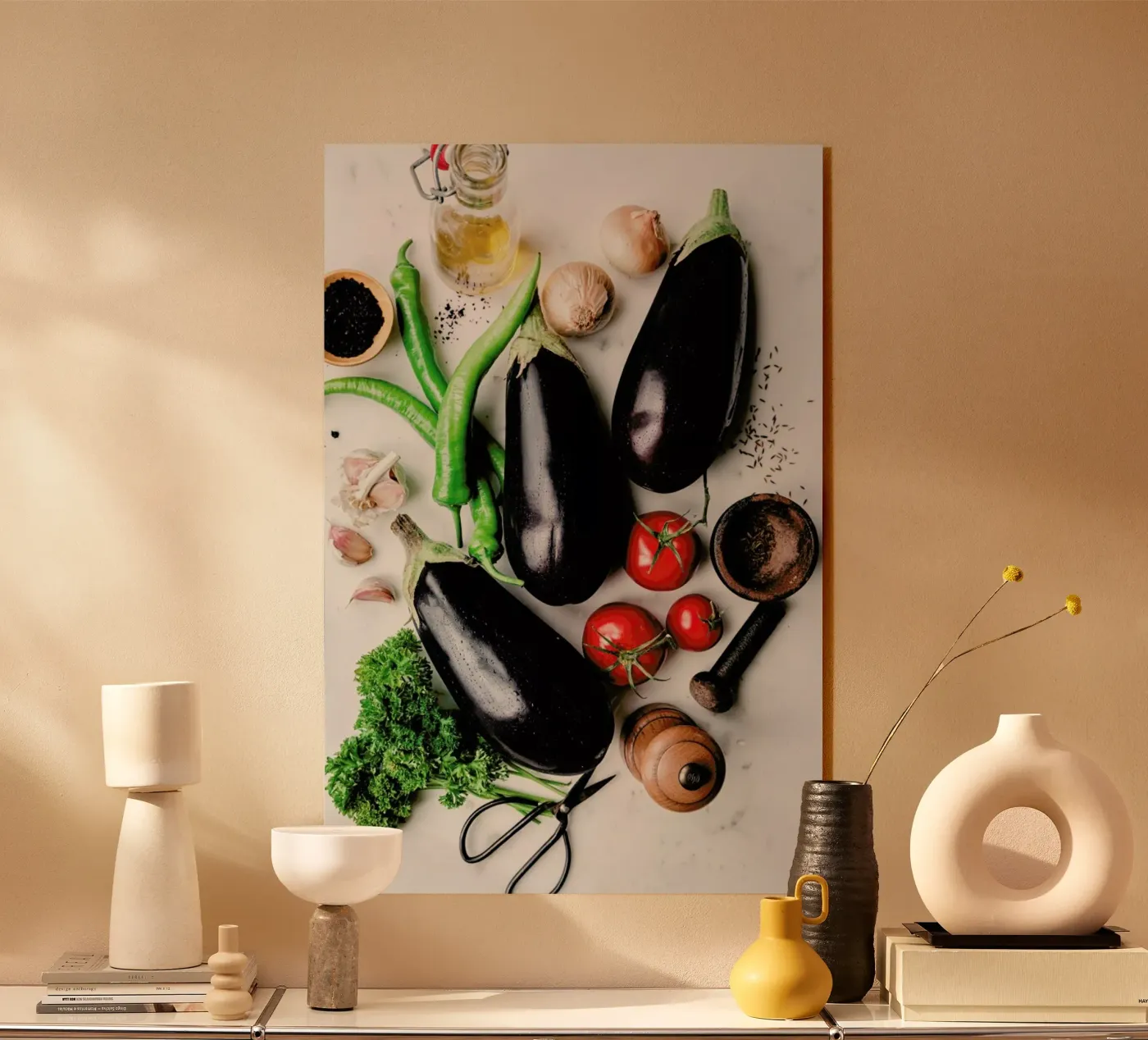 Auberginen acryl van Eat this