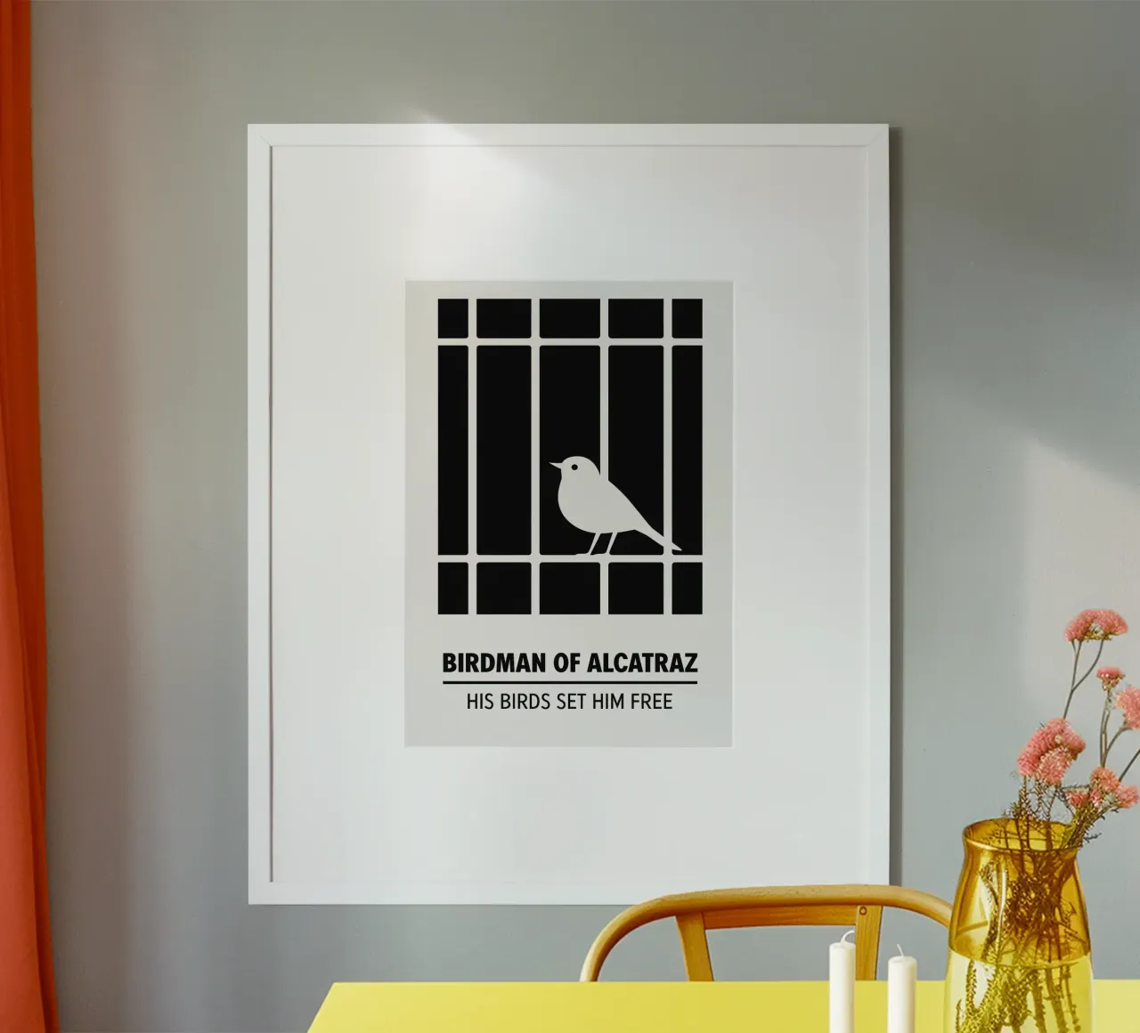 Birdman Of Alcatraz Print poster con telaio in alluminio da MoviesArt