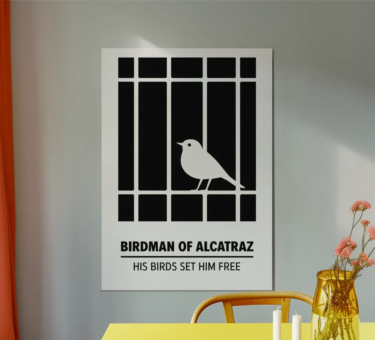 Birdman Of Alcatraz Print poster con telaio in alluminio da MoviesArt