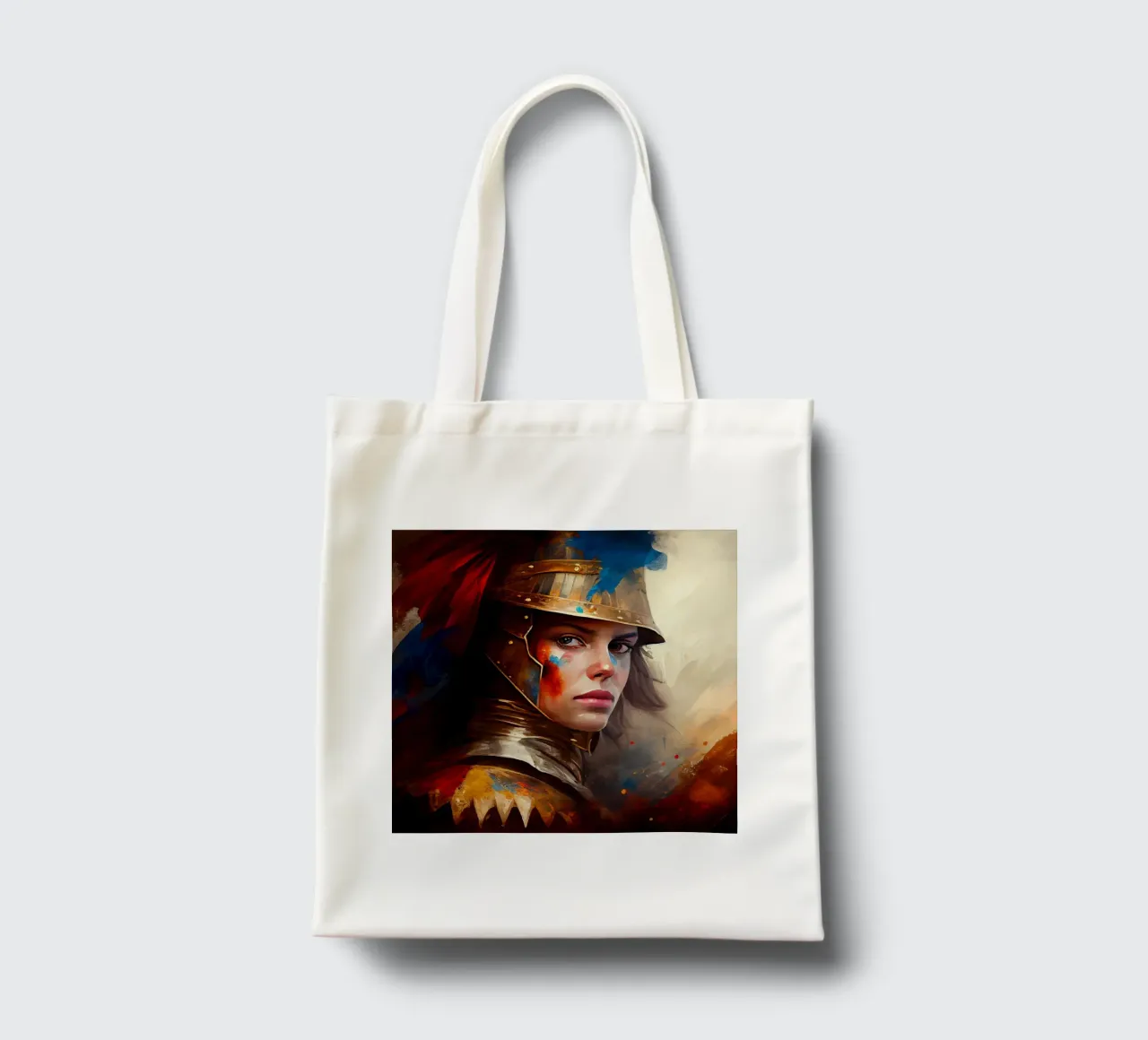 Powerful Medieval Warrior Woman tote bag by Chromatic Fusion Studio
