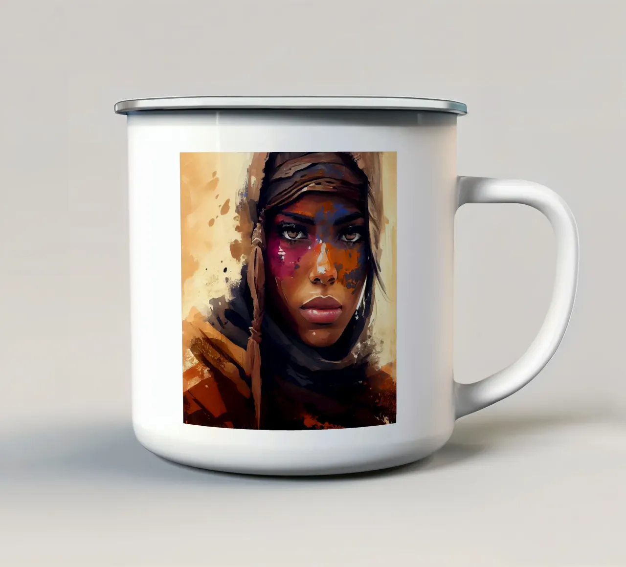 Potente donna tuareg tazza in smalto da Chromatic Fusion Studio