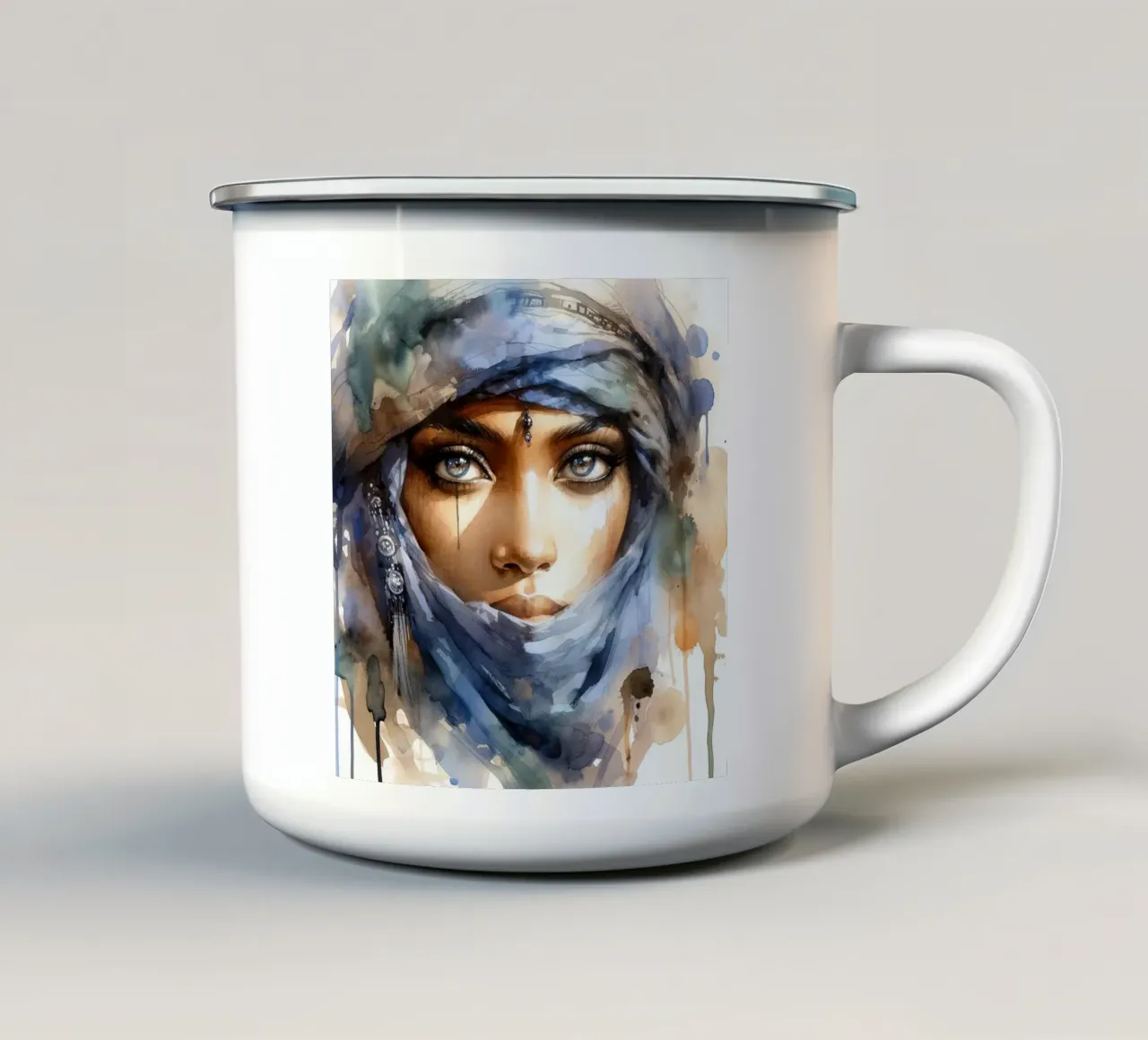 Potente donna tuareg tazza in smalto da Chromatic Fusion Studio
