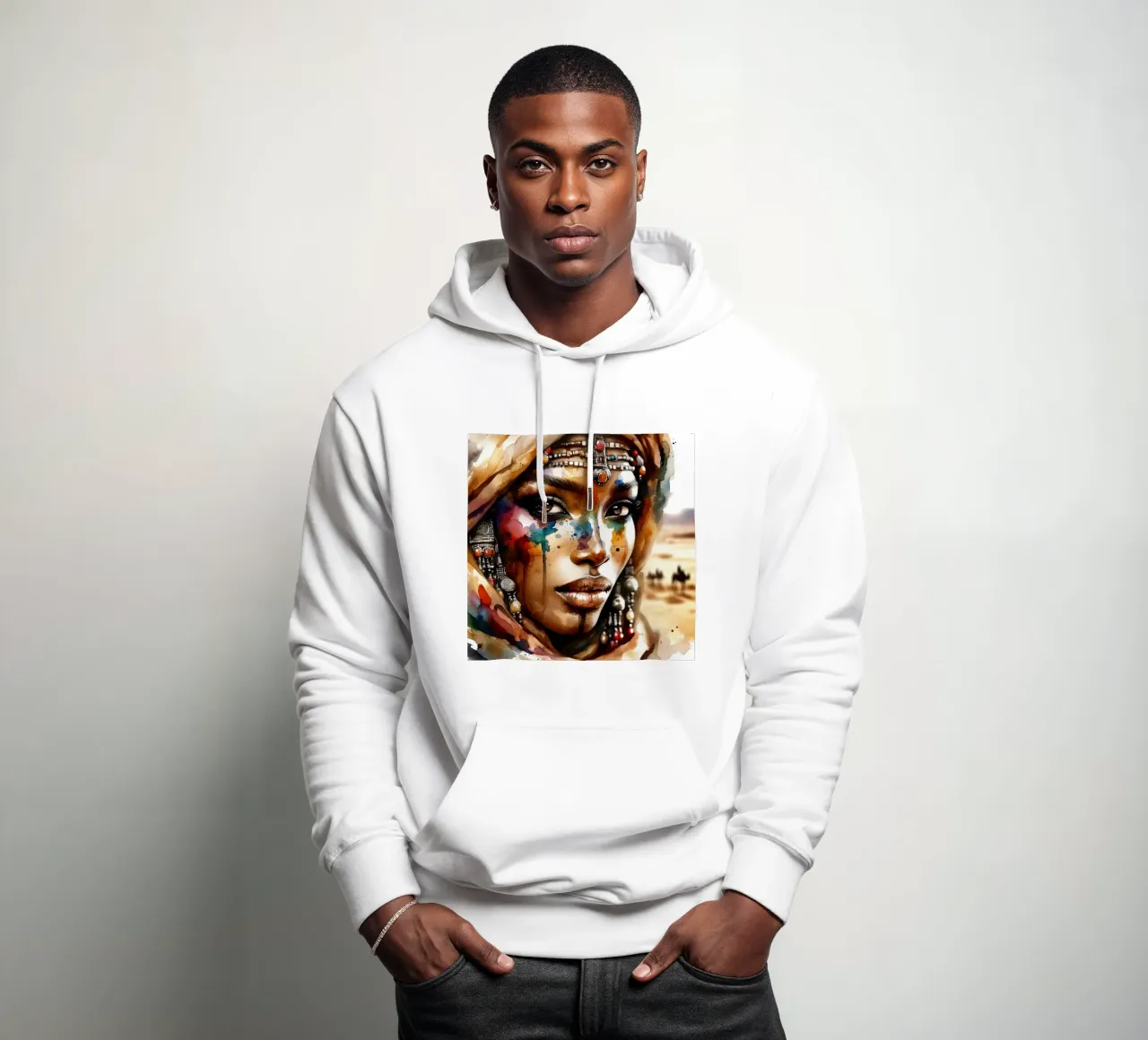 Krachtige Toearegvrouw hoodie van Chromatic Fusion Studio