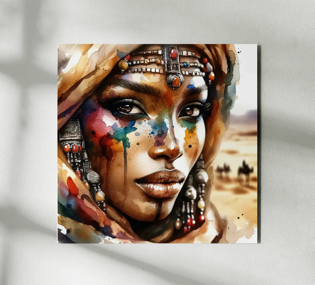 Powerful Tuareg Woman alu-dibond by Chromatic Fusion Studio