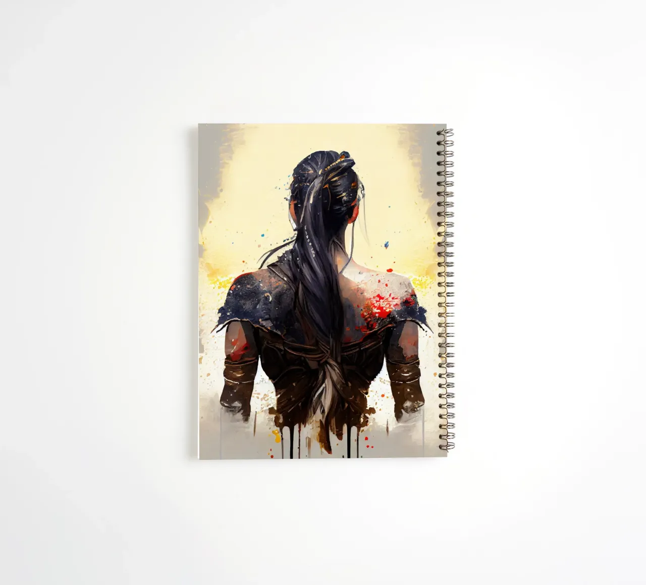 Powerful Warrior Back Woman spiral notebook by Chromatic Fusion Studio