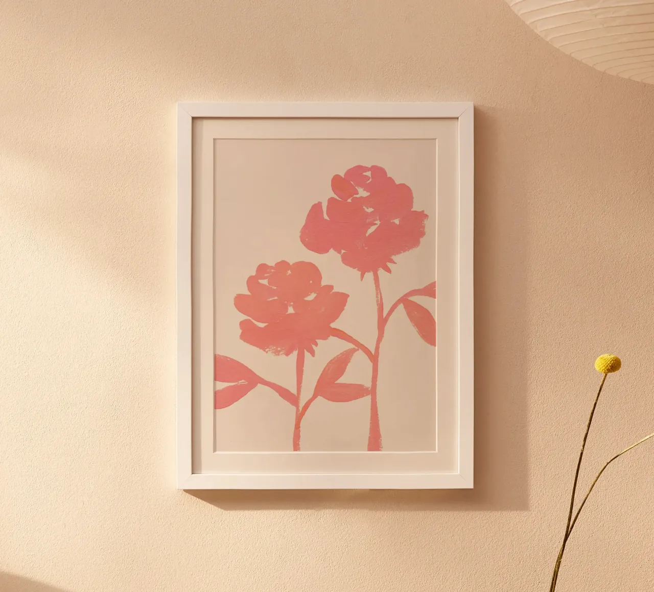 2 Rose - Rosa poster con telaio in alluminio da intemporalis