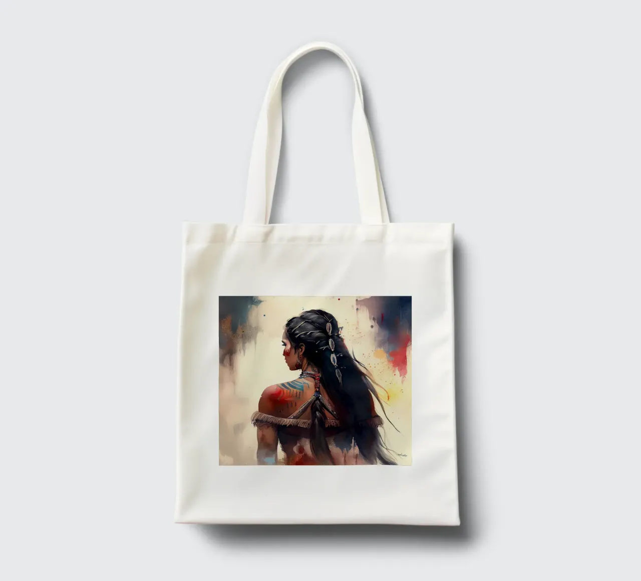 Powerful Warrior Back Woman tote bag by Chromatic Fusion Studio