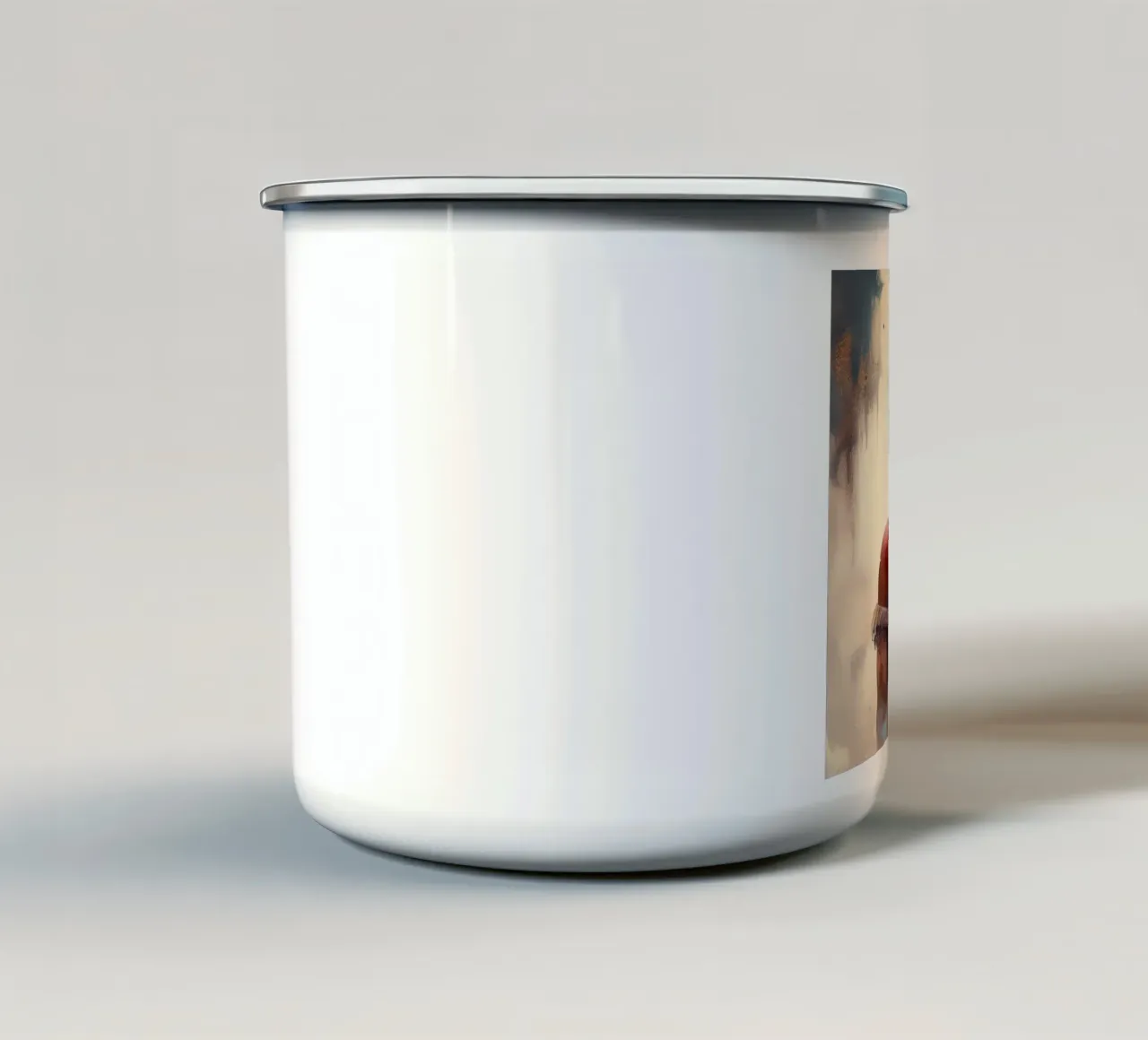 Powerful Warrior Back Woman enamel mug by Chromatic Fusion Studio