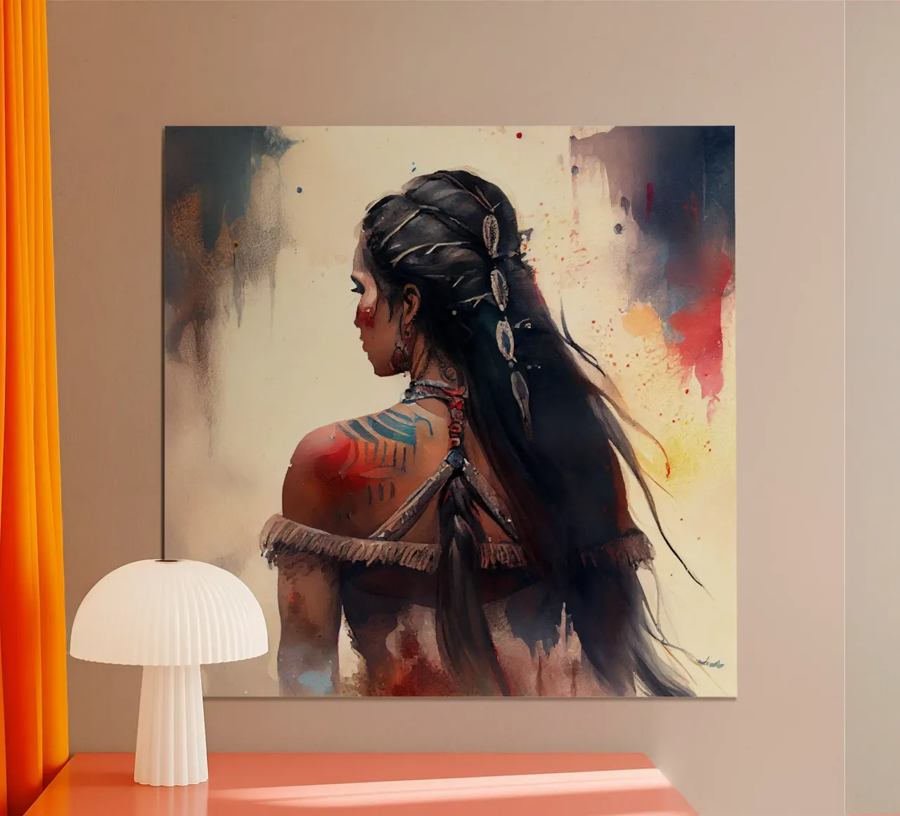 Poderosa Mujer de Espalda Guerrera hahnemühle de Chromatic Fusion Studio