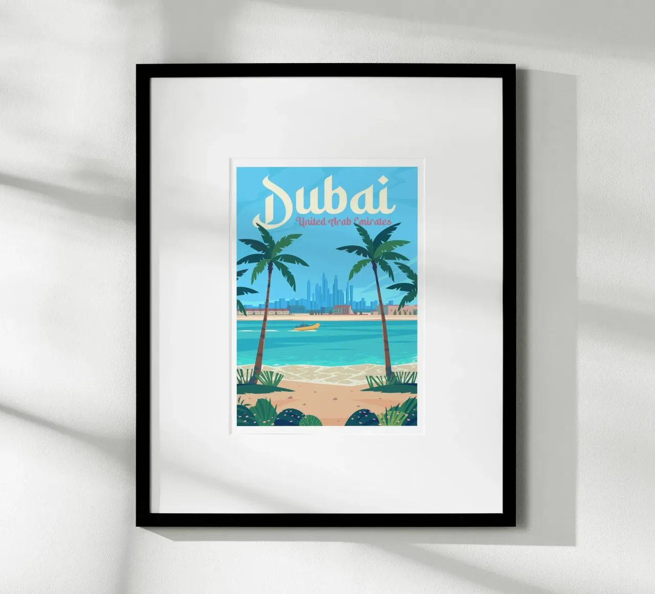 Dubai, Emirati Arabi Uniti poster con telaio in alluminio da Wanderlust Vibes