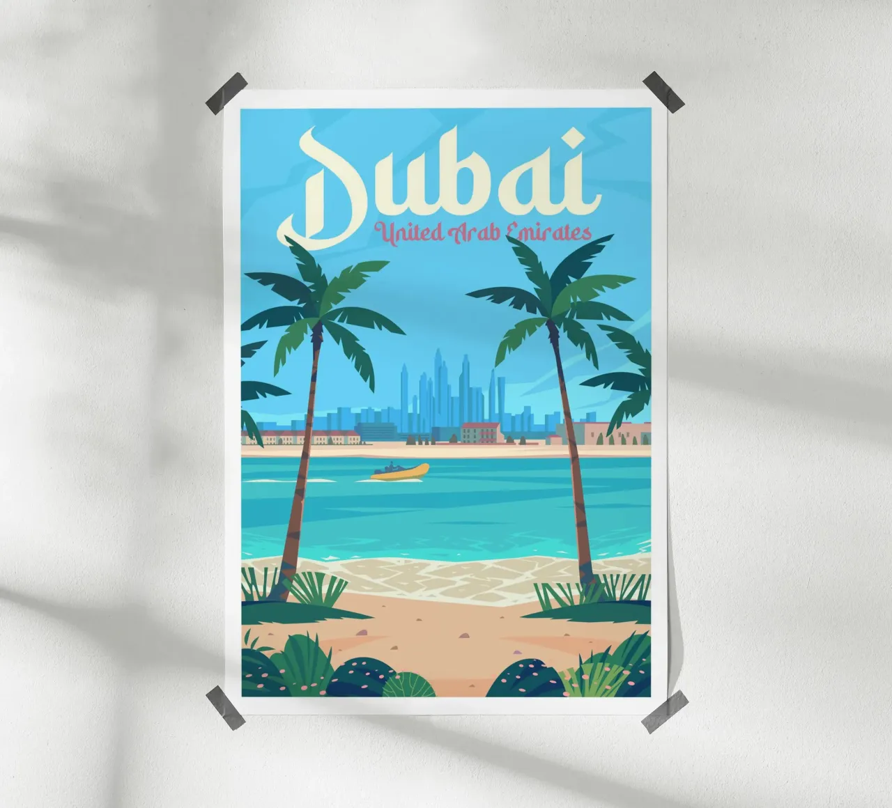 Dubai, Emirati Arabi Uniti poster con telaio in alluminio da Wanderlust Vibes