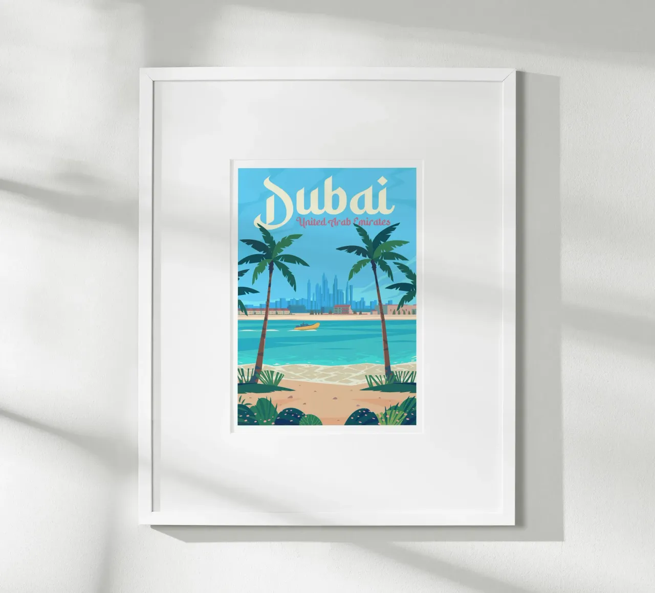 Dubai, Emirati Arabi Uniti poster con telaio in alluminio da Wanderlust Vibes