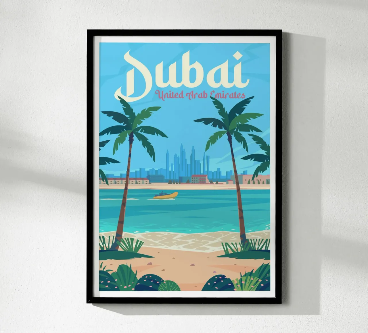 Dubai, Emirati Arabi Uniti poster con telaio in alluminio da Wanderlust Vibes