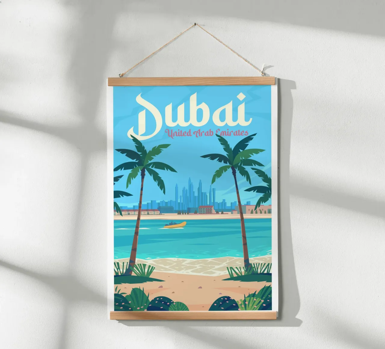 Dubai, Emirati Arabi Uniti poster con telaio in alluminio da Wanderlust Vibes