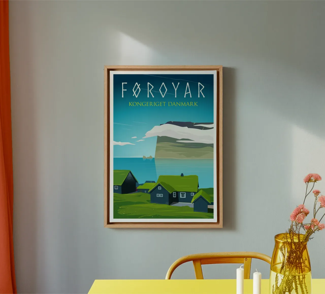Foroyar, Regno di Danimarca tela con Cornice a cassetta da Wanderlust Vibes