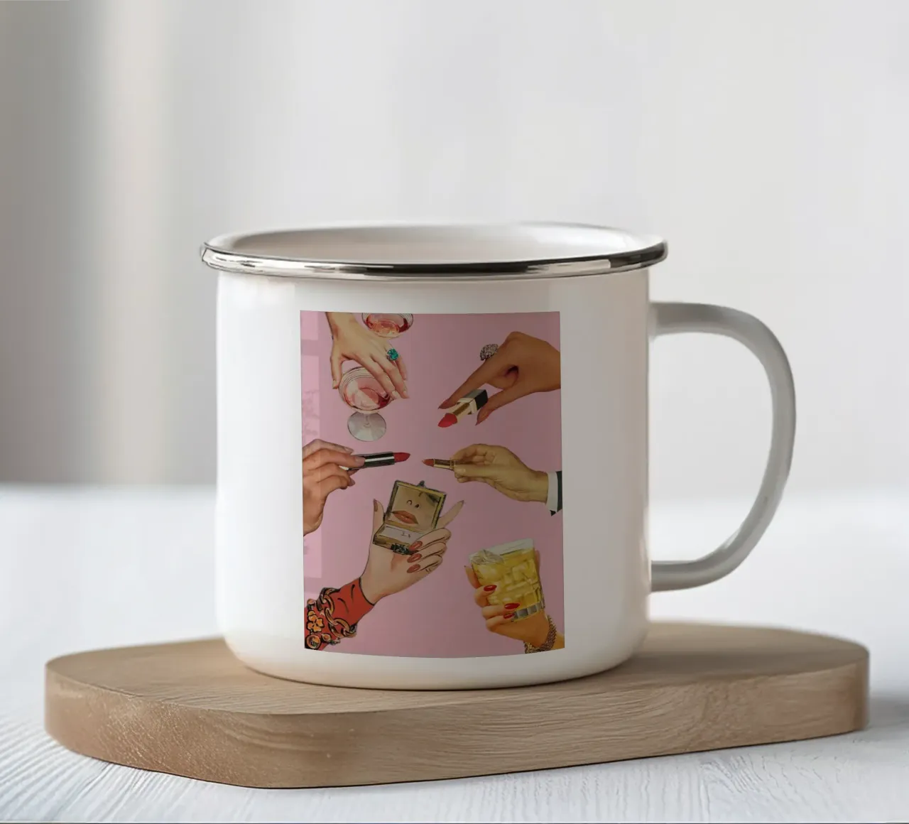 Lipstik Retro tazza in smalto da ArdorPrints