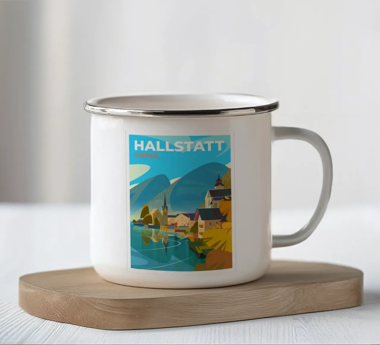 Hallstatt, Austria tazza in smalto da Wanderlust Vibes