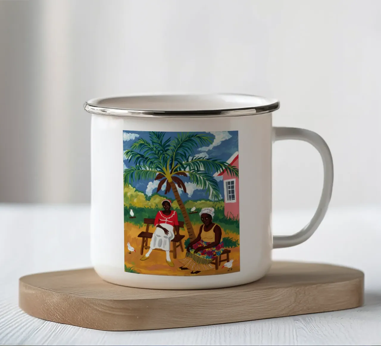 Cucito artistico creativo tazza in smalto da Ebony Carpenter