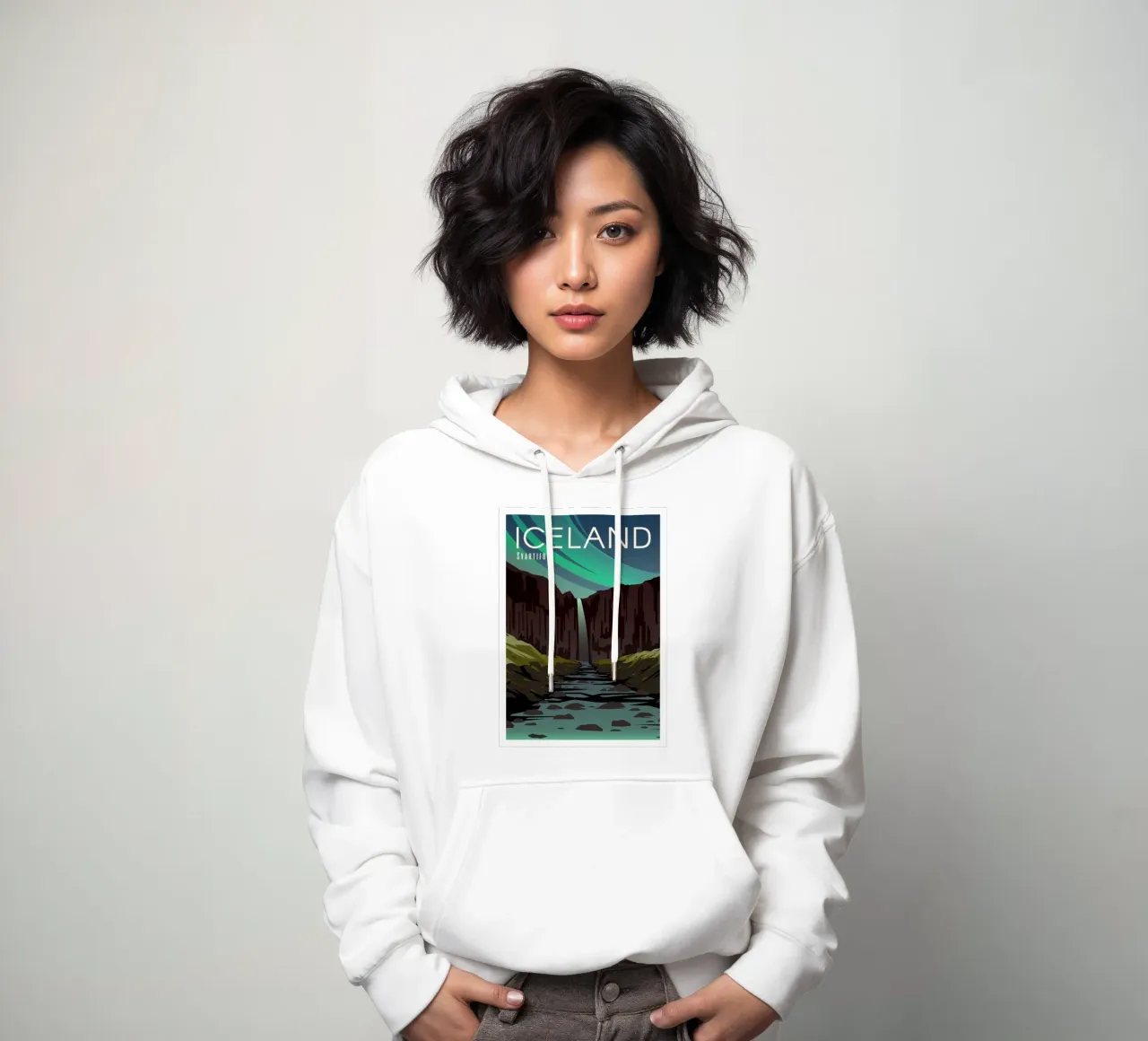 Svartifoss, Islanda felpa con cappuccio da Wanderlust Vibes