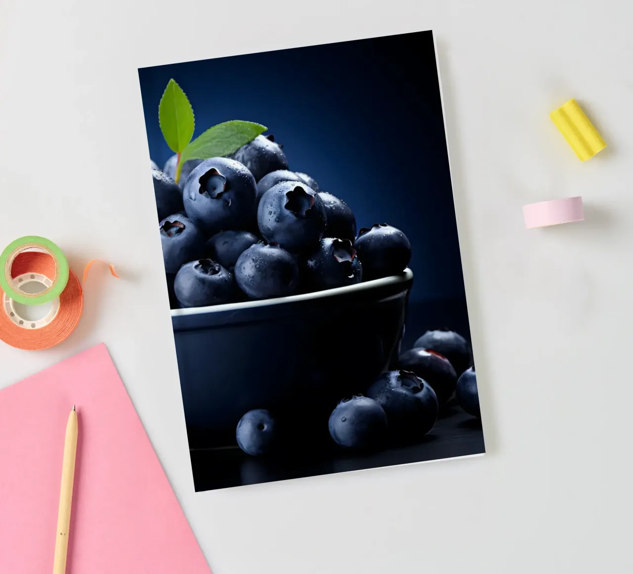 A portrait of blueberries notebook by M-Ulrich-Digital Art
