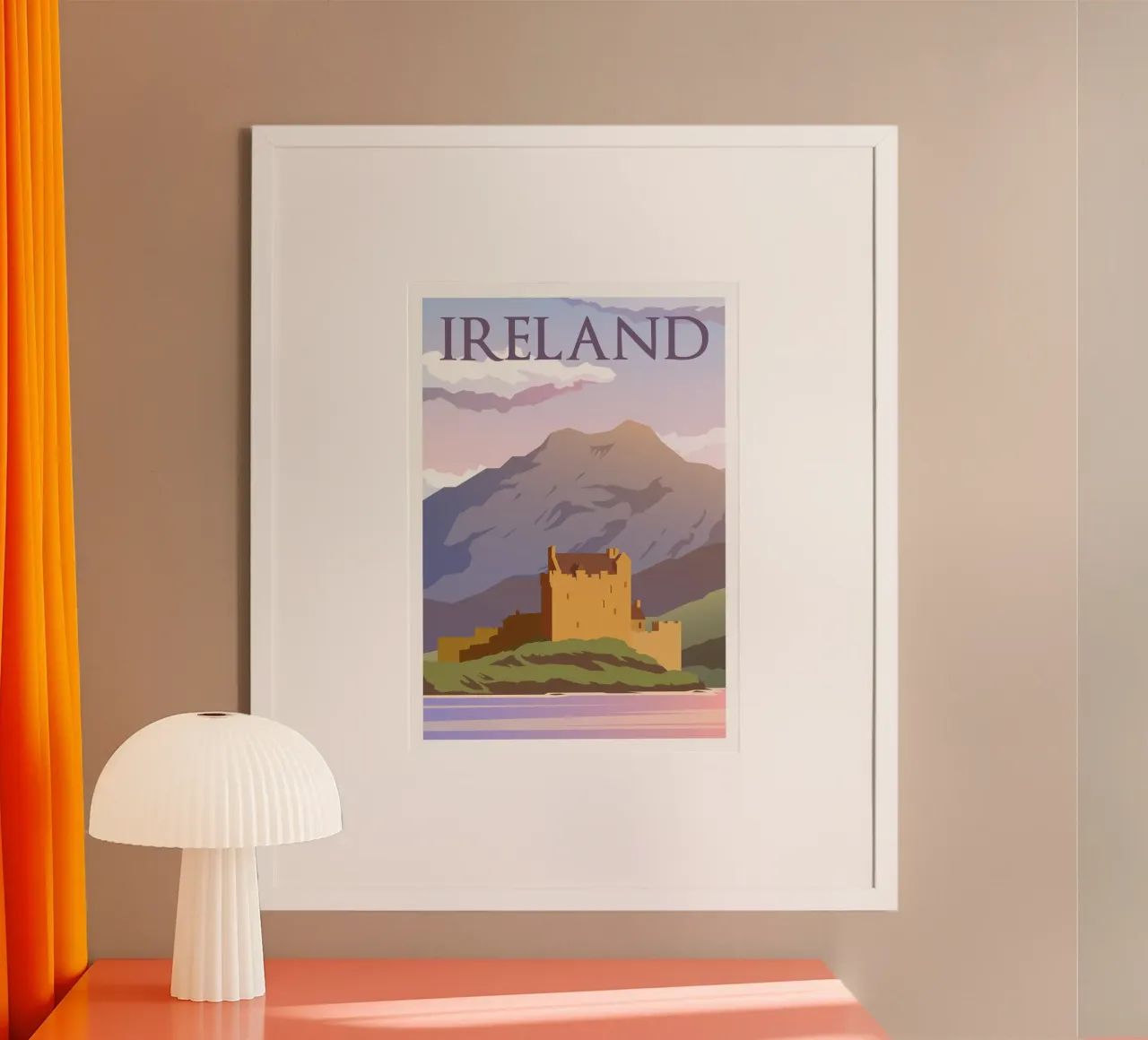 Irlande poster avec cadre en aluminium de Wanderlust Vibes