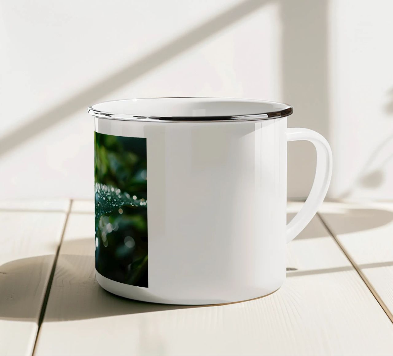 Rugiada al mattino tazza in smalto da M-Ulrich-Digital Art