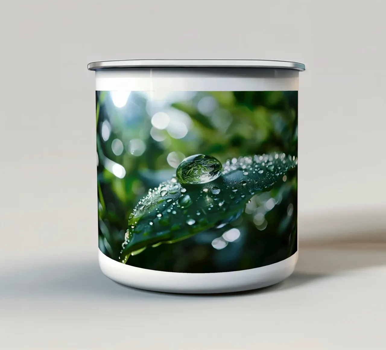 Rugiada al mattino tazza in smalto da M-Ulrich-Digital Art
