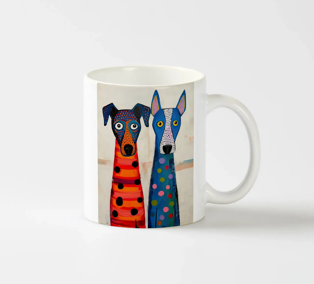 Due cani molto amichevoli tazza in ceramica da 🎨 Point and Art