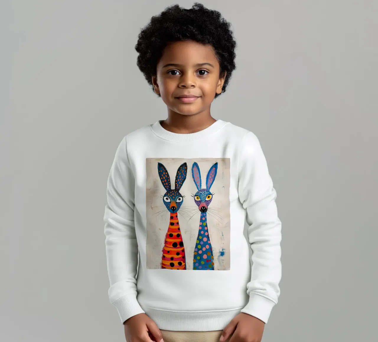 Dos conejos muy simpáticos sudadera para niño de 🎨 Point and Art