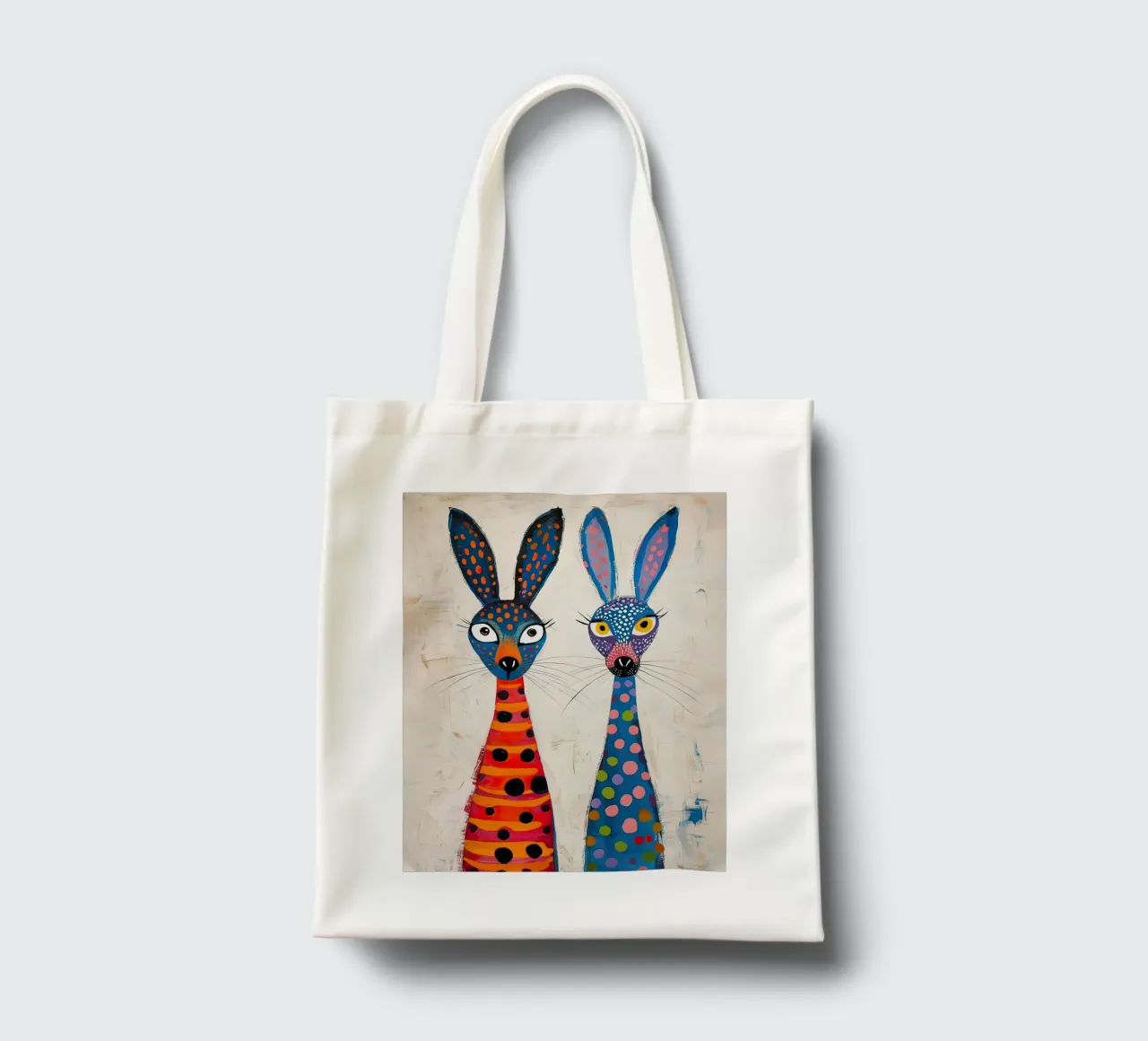 Two very friendly rabbits tote bag by 🎨 Point and Art